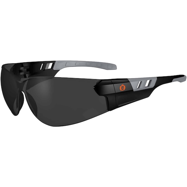 Smoke Lens Matte Black Frameless Safety Glasses